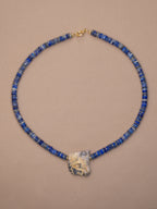 Lapis Lazuli + Raw Golden Rutile Quartz Necklace
