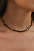Tiger’s Eye + Pyrite Choker