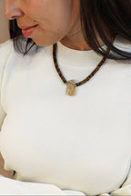 Tiger’s Eye + Raw Golden Rutile Quartz Necklace
