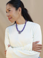 Charoite + Raw Lepidolite Necklace
