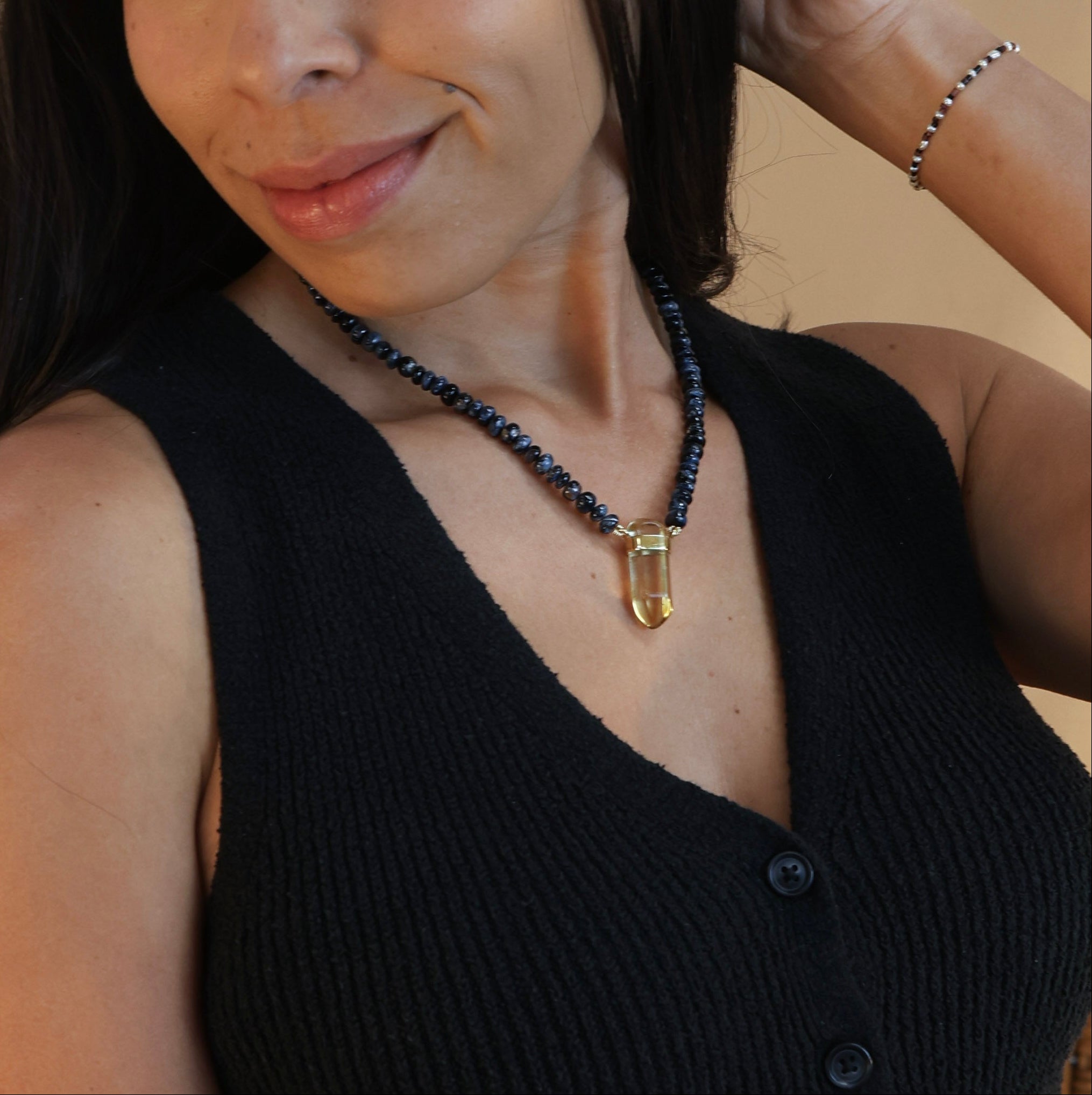 Pietersite + Citrine Necklace