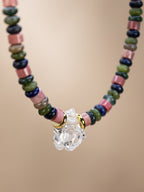 Multi Tourmaline + Herkimer Diamond Choker