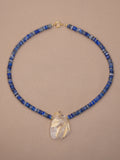 Lapis Lazuli + Raw Golden Rutile Quartz Necklace