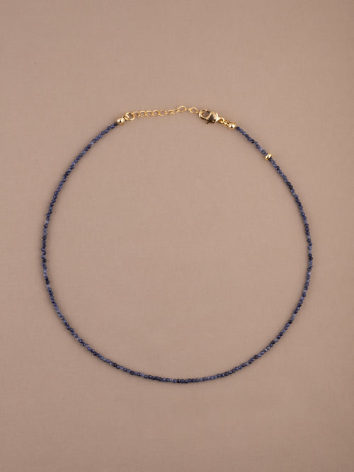 Blue Sapphire Birthstone Microchoker – Virgo