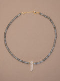 Labradorite + Quartz Point Choker