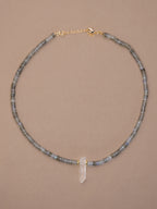Labradorite + Quartz Point Choker