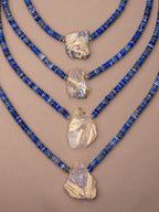 Lapis Lazuli + Raw Golden Rutile Quartz Necklace