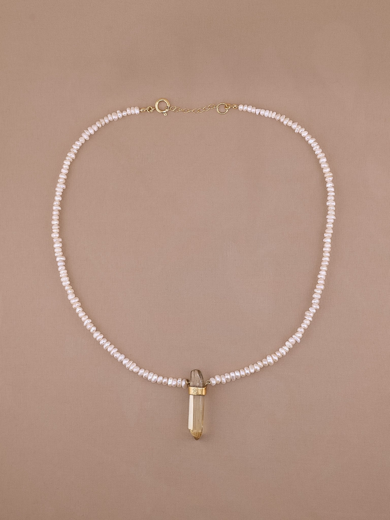 Freshwater Pearl + Citrine Necklace