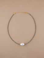 Pyrite + Baroque Pearl Choker