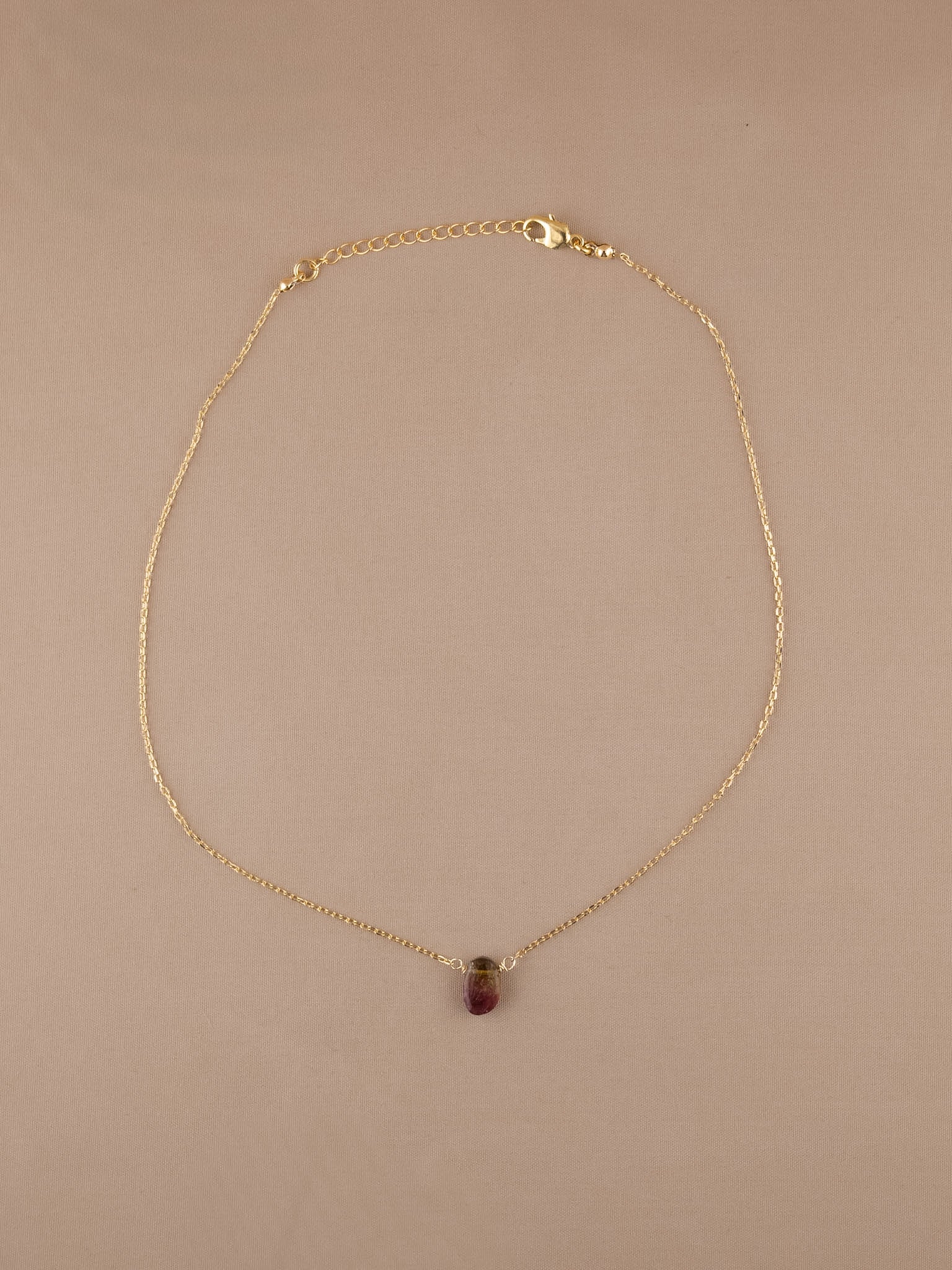 Watermelon Tourmaline in Chain