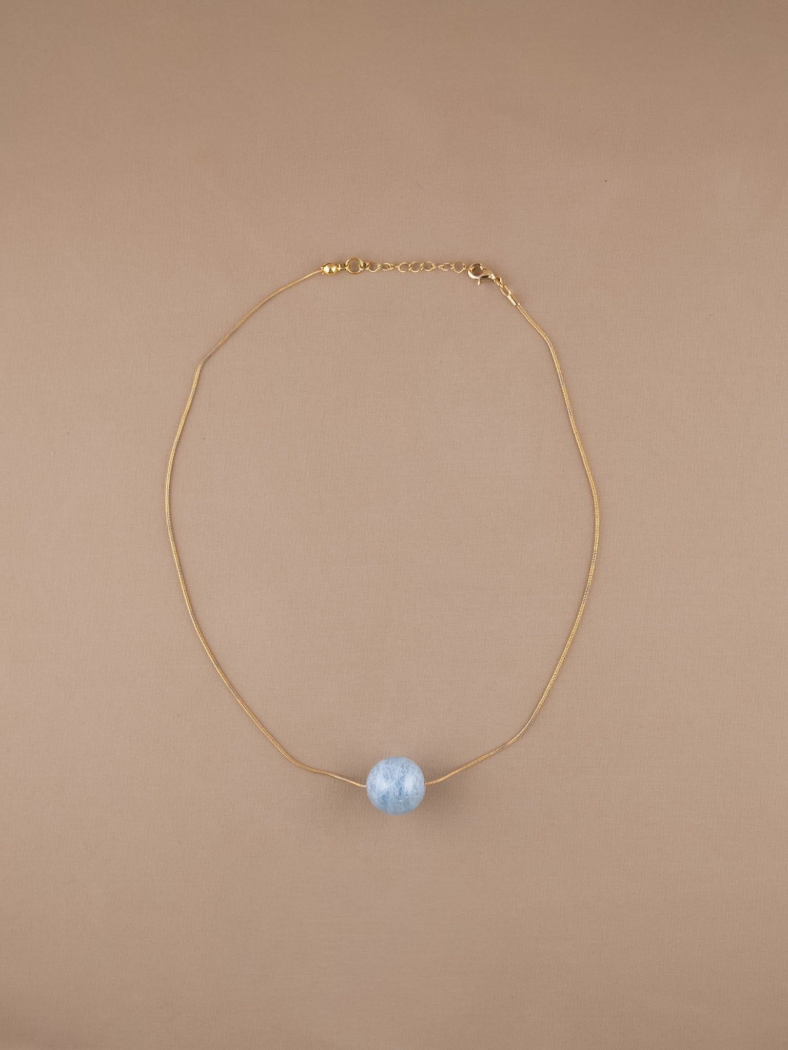 Aquamarine Sphere in Chain
