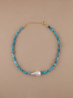 Turquoise + Baroque Pearl Choker