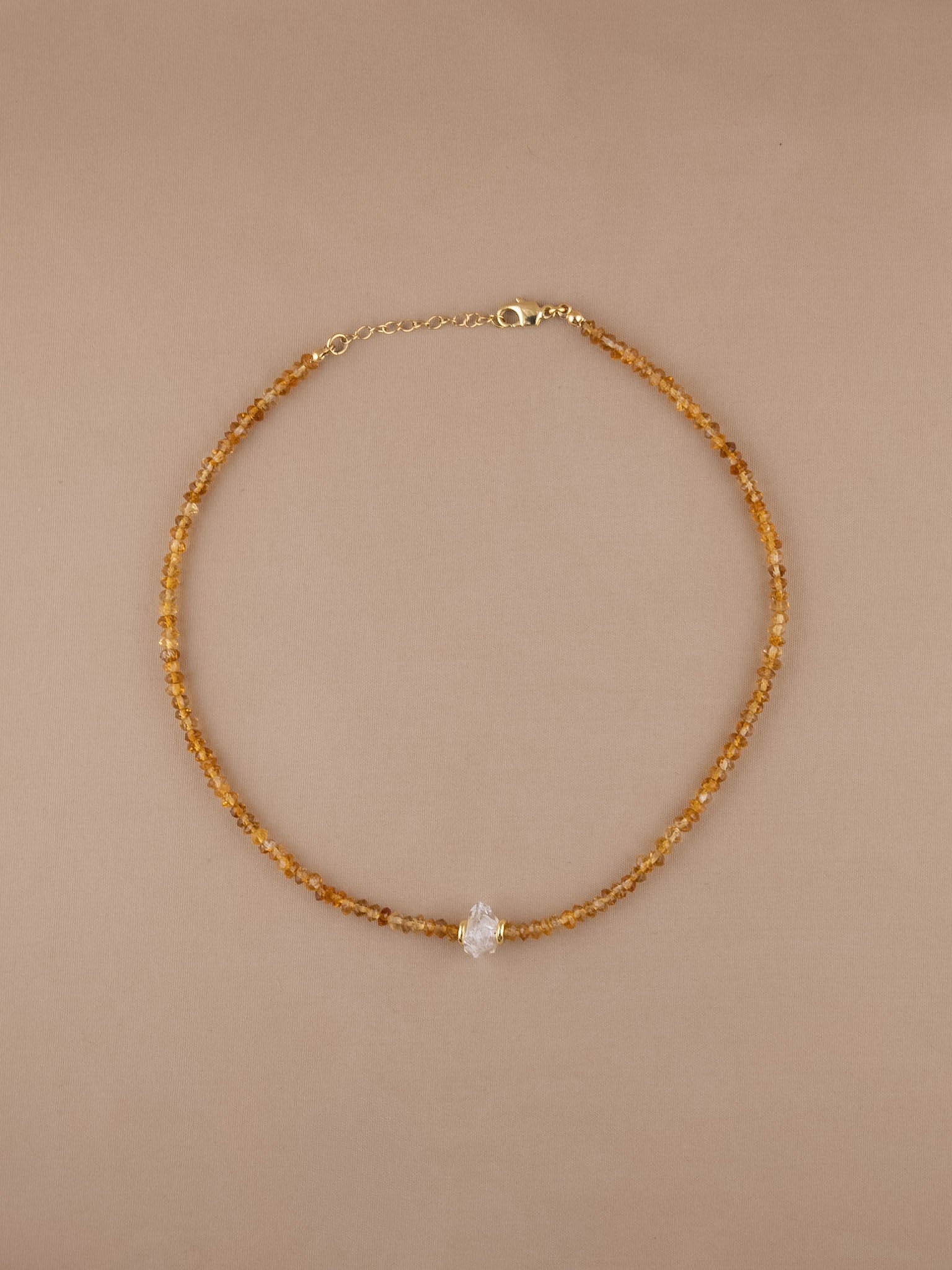 Citrine + Herkimer Diamond Choker