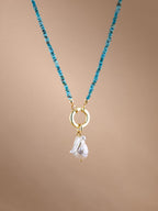 Turquoise + Baroque Pearl Pendant Necklace