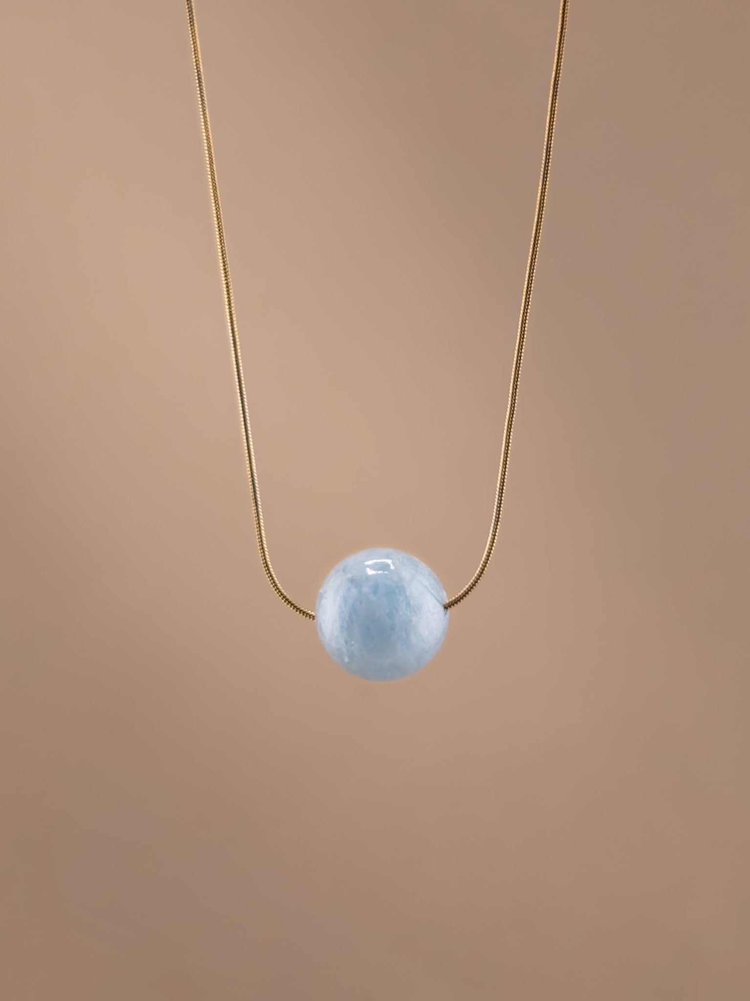 Aquamarine Sphere in Chain
