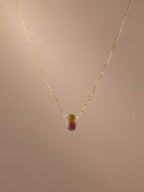 Watermelon Tourmaline in Chain