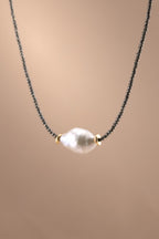 Pyrite + Baroque Pearl Choker