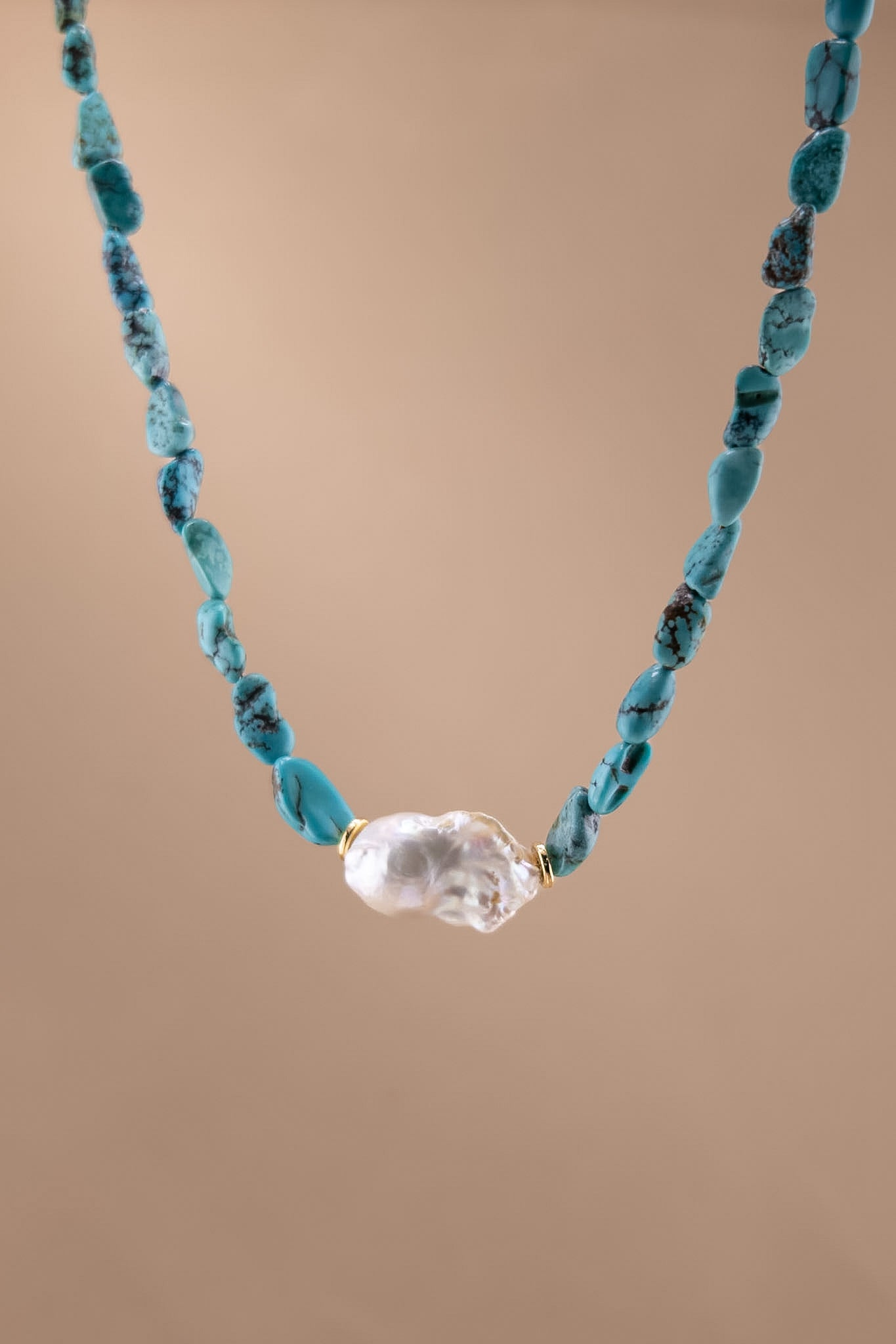 Turquoise + Baroque Pearl Choker