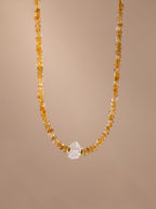 Citrine + Herkimer Diamond Choker
