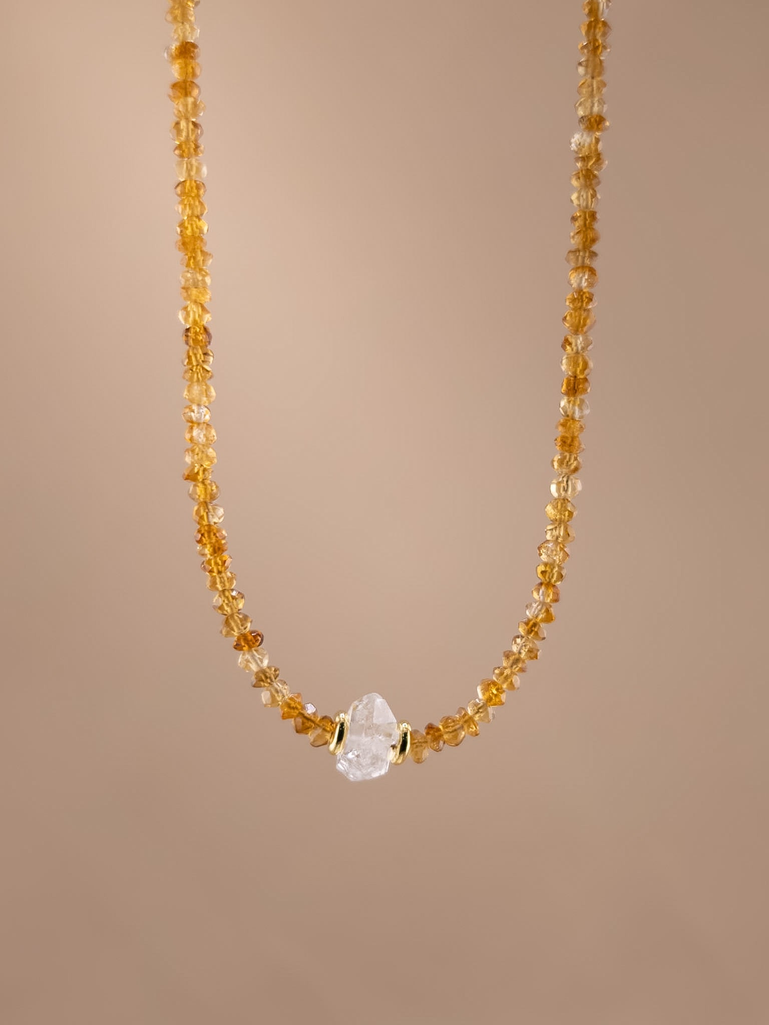 Citrine + Herkimer Diamond Choker