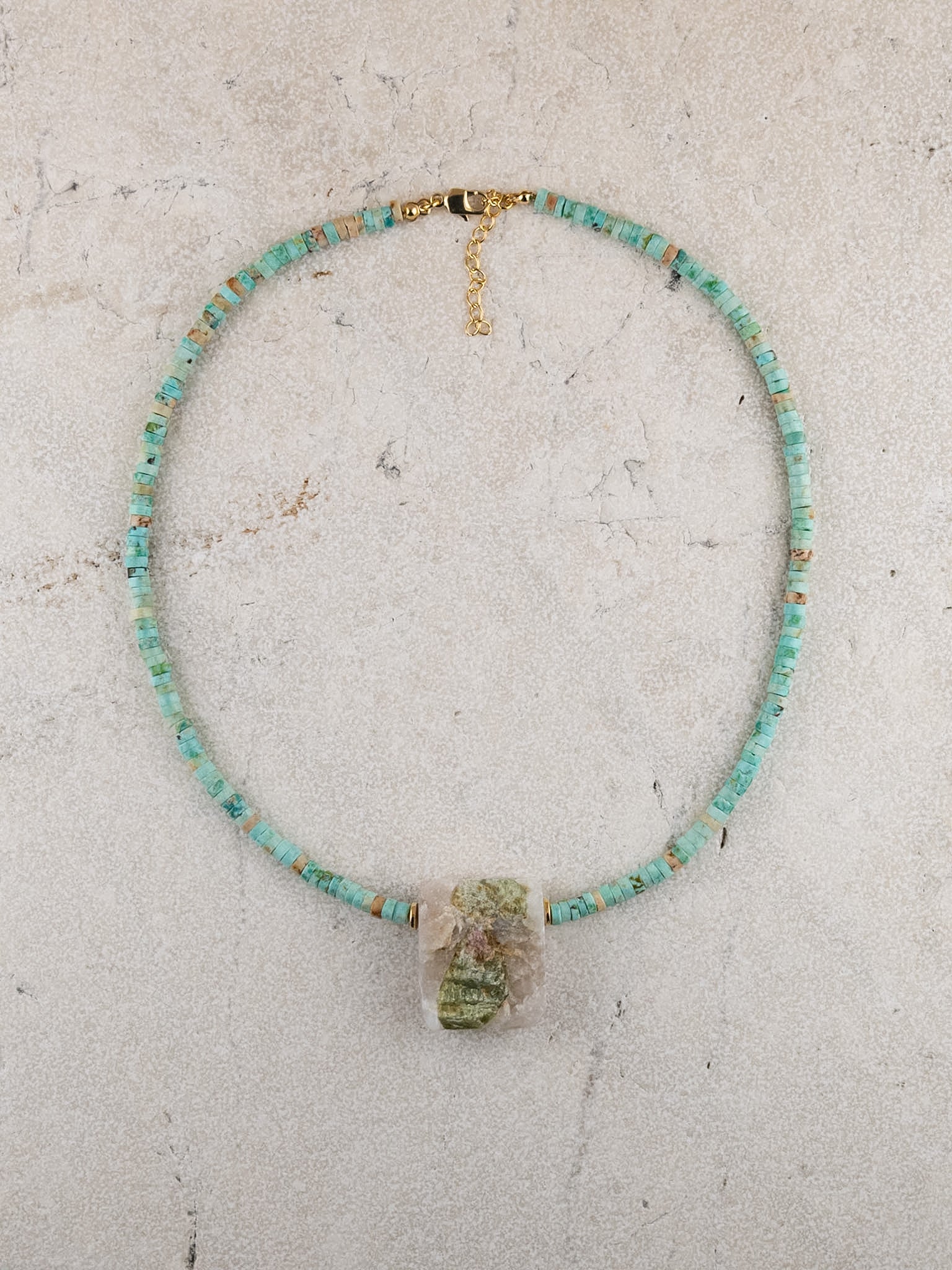 Turquoise + Raw Watermelon Tourmaline