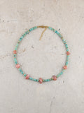 Turquoise + Rhodochrosite Choker