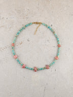 Turquoise + Rhodochrosite Choker