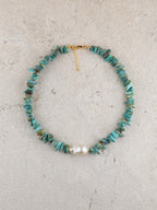 Turquoise + Baroque Pearl Choker