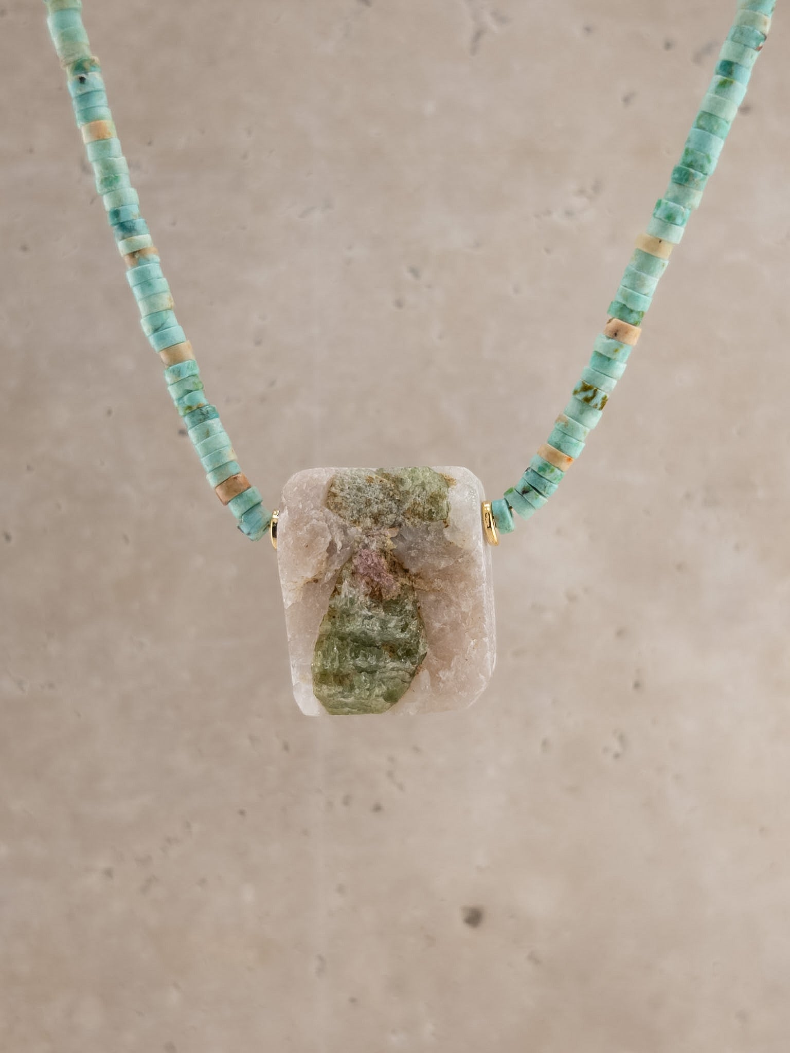 Turquoise + Raw Watermelon Tourmaline
