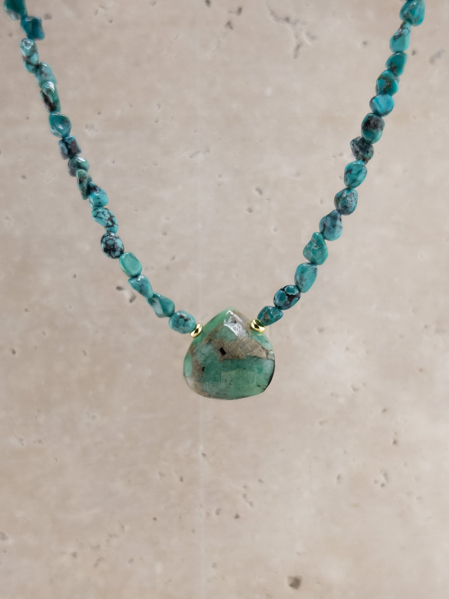 Turquoise + Emerald Necklace