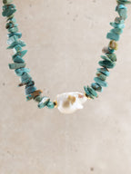 Turquoise + Baroque Pearl Choker
