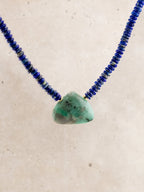 Lapis Lazuli + Emerald Necklace