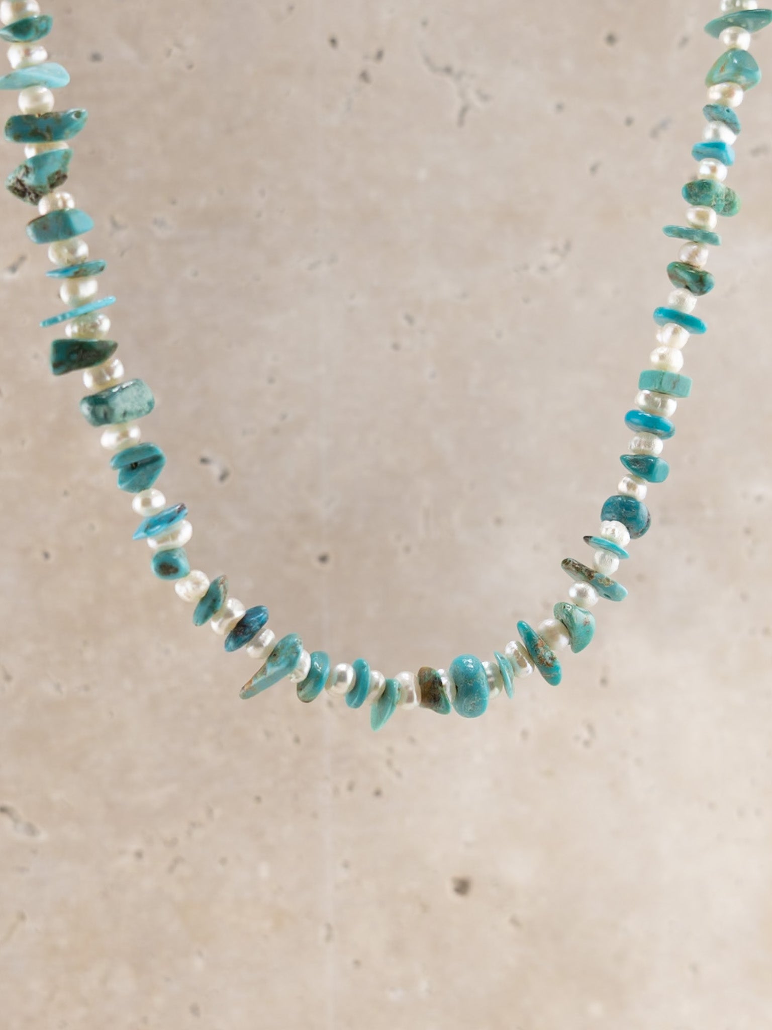 Turquoise + Pearl Choker