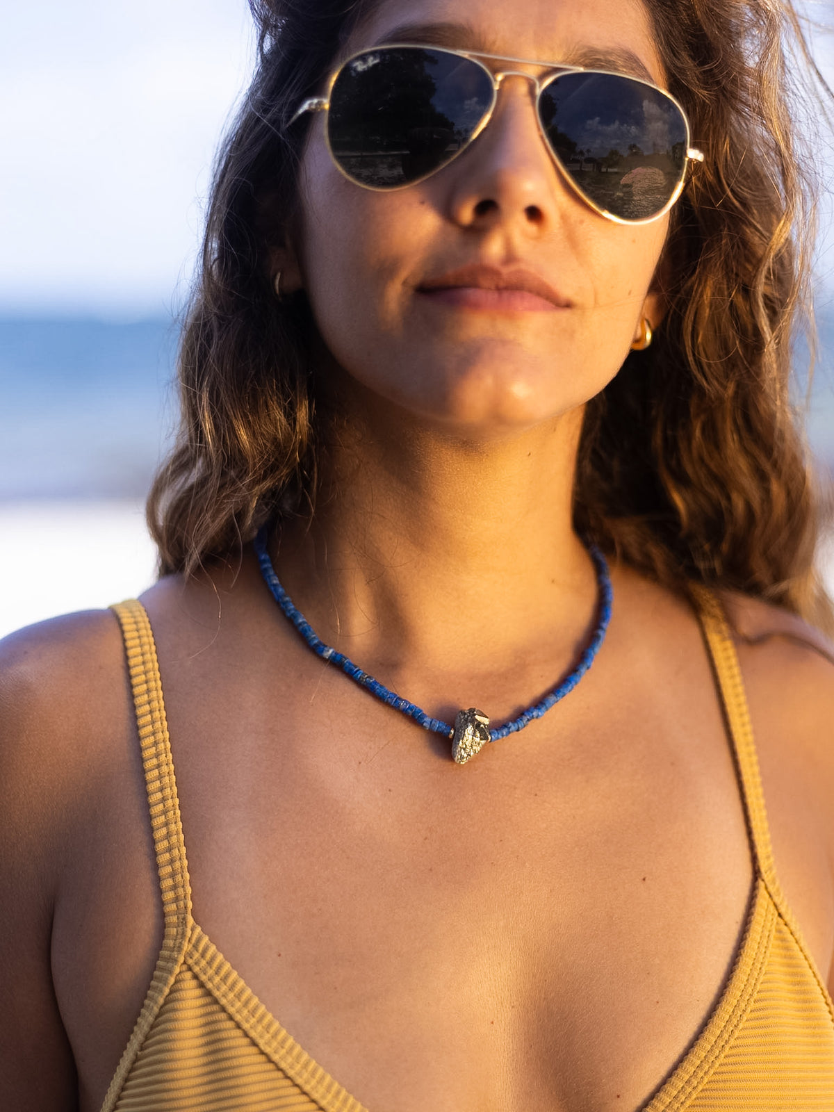 Lapis Lazuli + Pyrite Choker