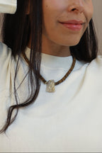 Tiger’s Eye + Raw Golden Rutile Quartz Necklace