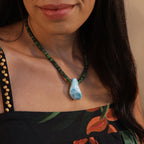 Ruby Zoisite + Larimar Necklace