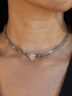Faceted Labradorite + Herkimer Diamond Choker