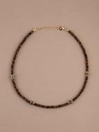 Tiger’s Eye + Pyrite Choker