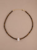 Tiger’s Eye + Herkimer Diamond Choker