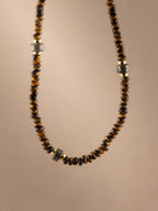Tiger’s Eye + Pyrite Choker