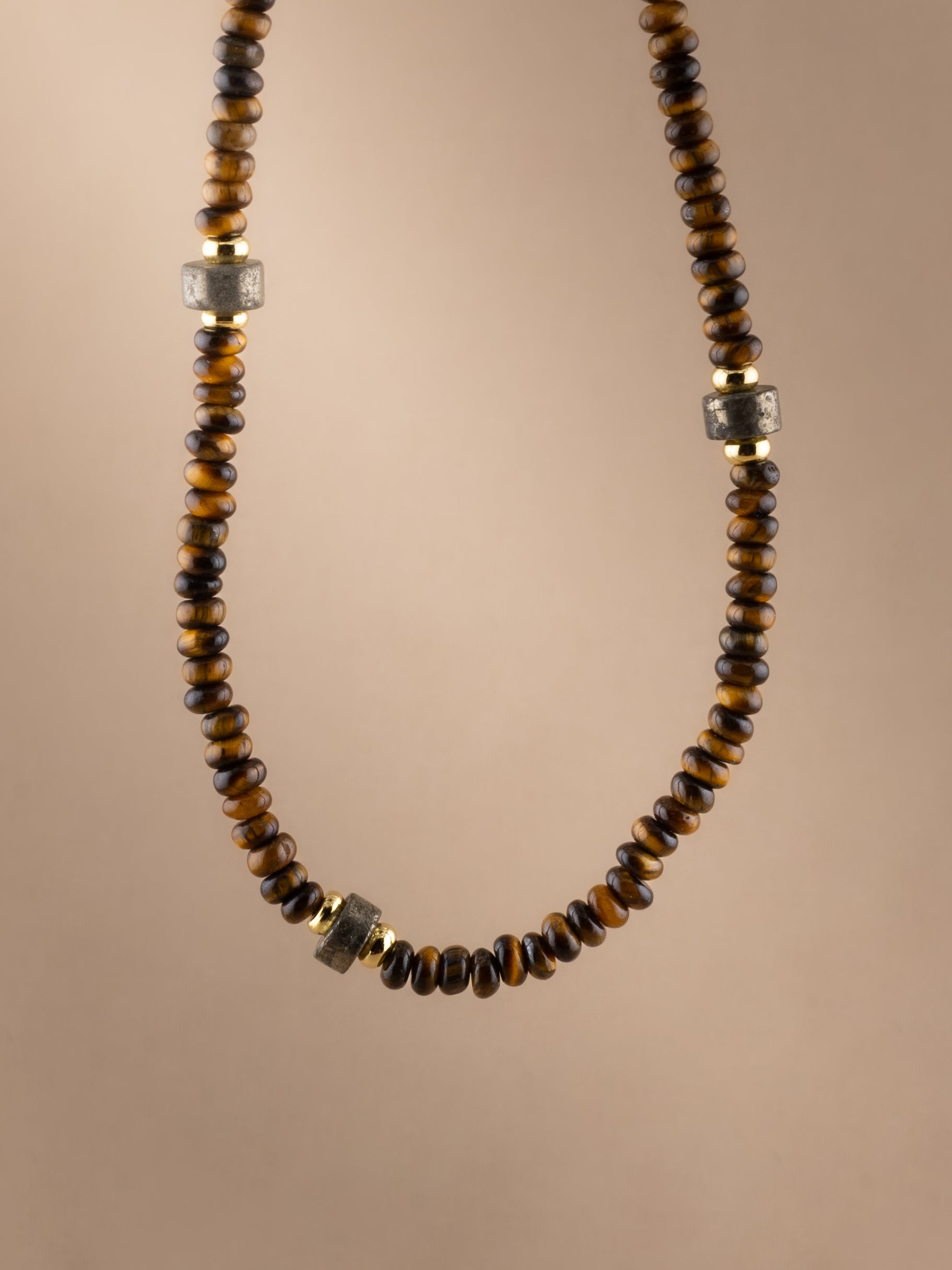Tiger’s Eye + Pyrite Choker
