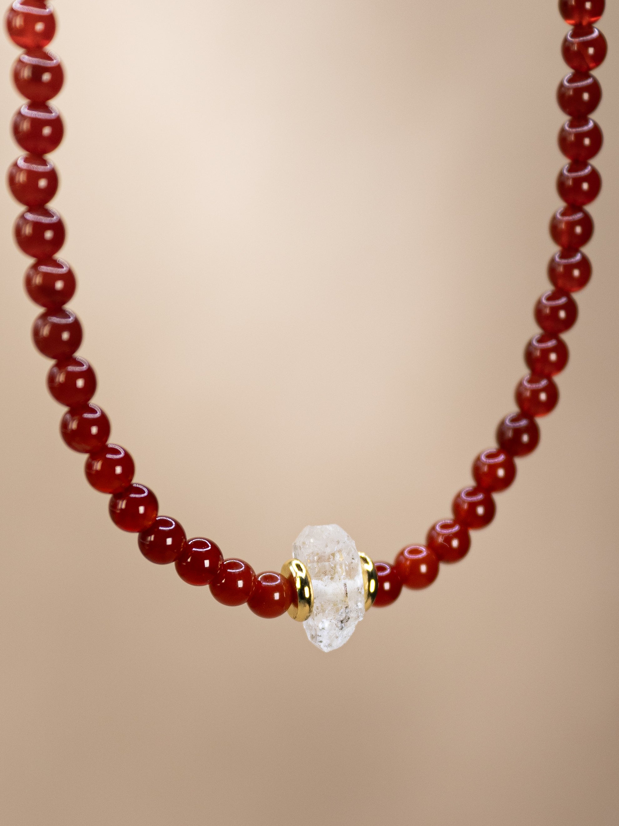 Carnelian + Herkimer Diamond Choker