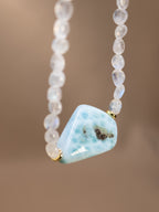Rainbow Moonstone + Larimar Necklace