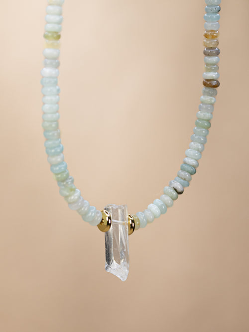 Amazonite + Quartz Point Choker
