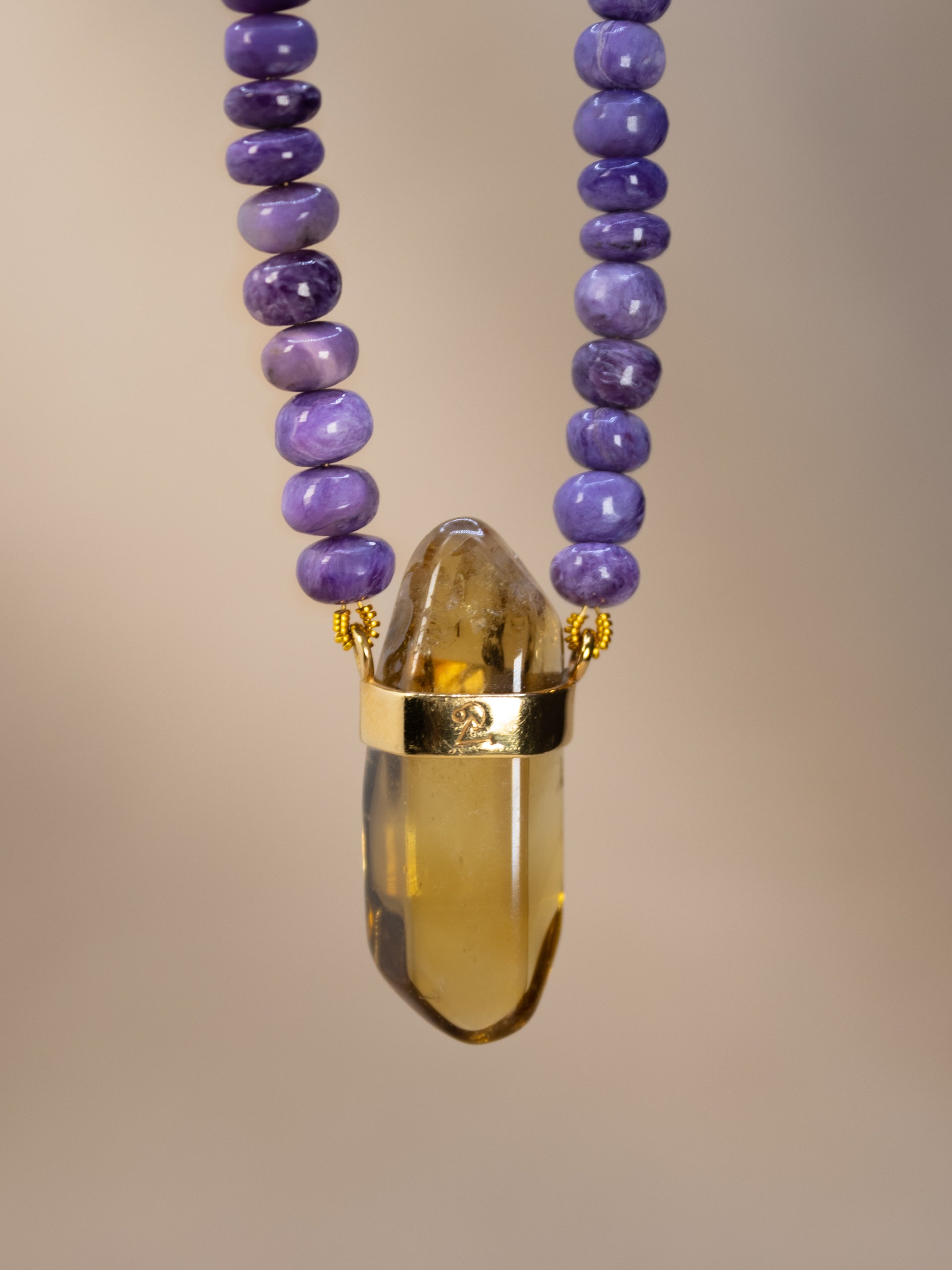Charoite + Citrine Necklace