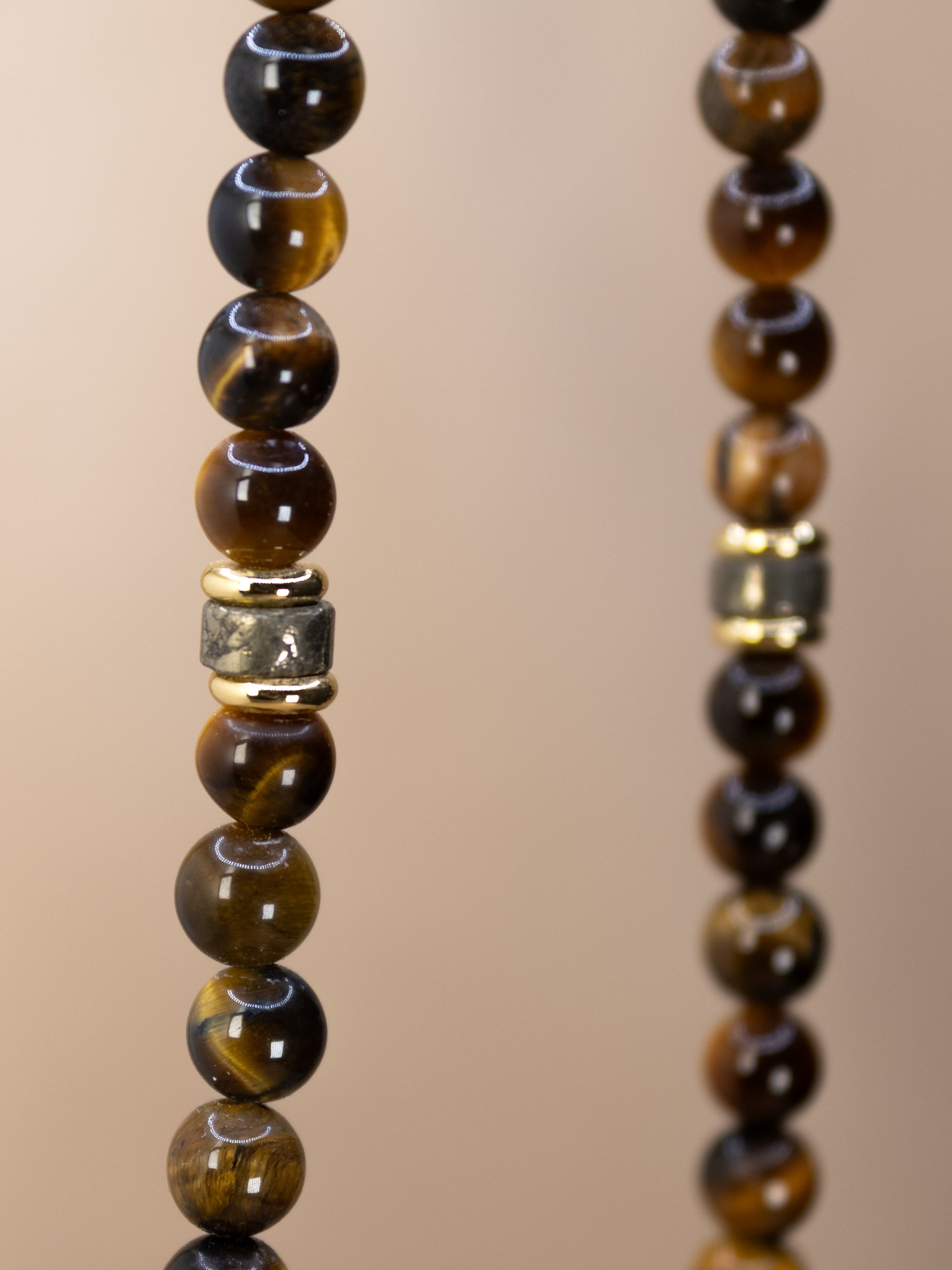 Tiger’s Eye + Pyrite Beaded Necklace