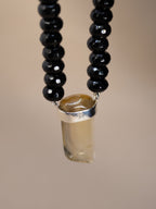 Black Tourmaline + Citrine Necklace (Silver Edition)