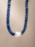 Lapis Lazuli + Pearl Choker