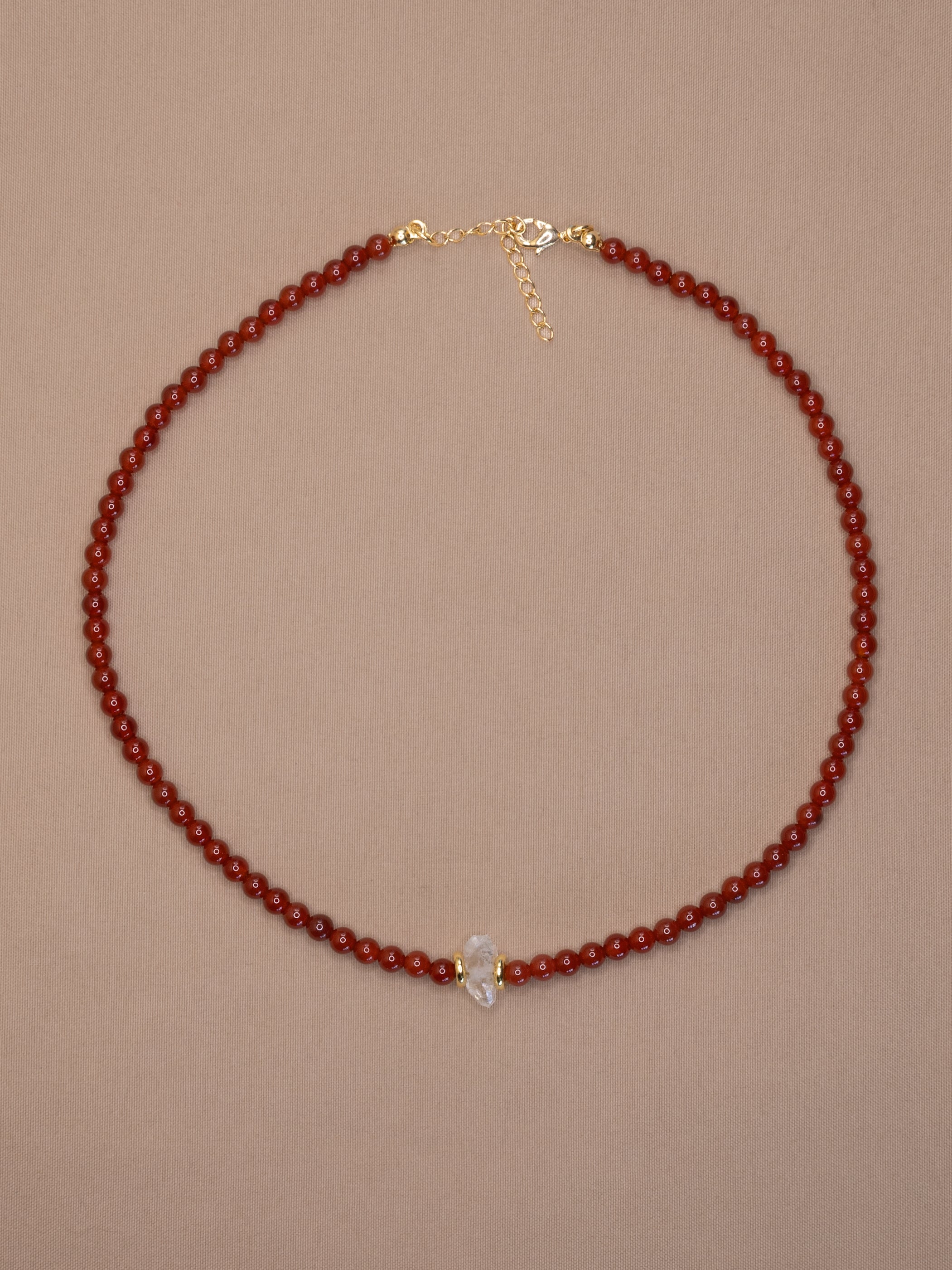 Carnelian + Herkimer Diamond Choker