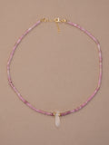 Rhodonite + Quartz Choker